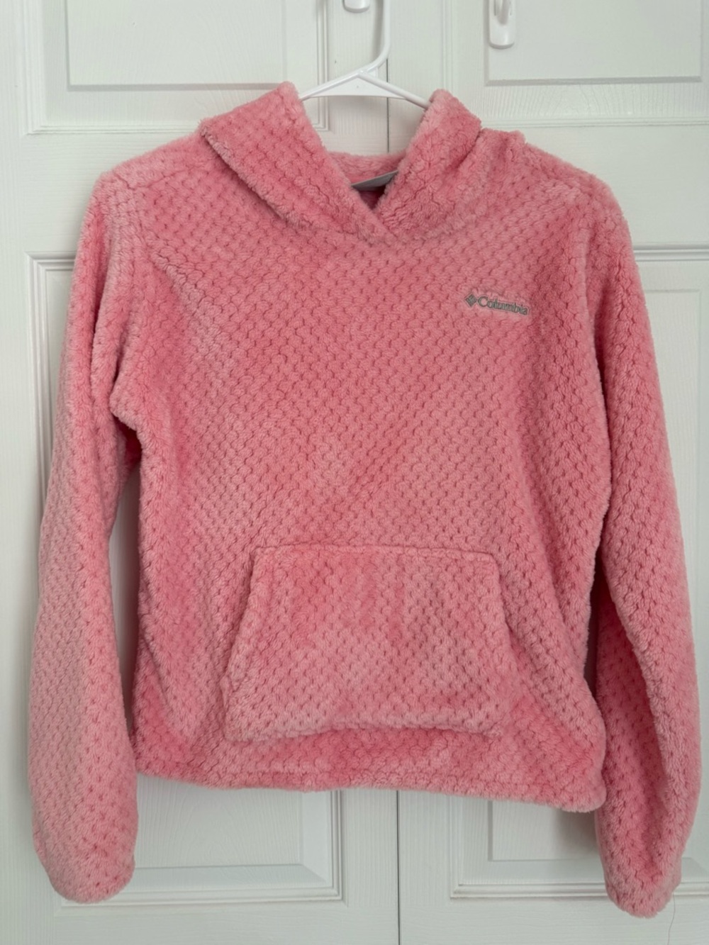 Columbia Girls Sherpa Fleece Hoodie L 14/16 Pink Plush Like New
